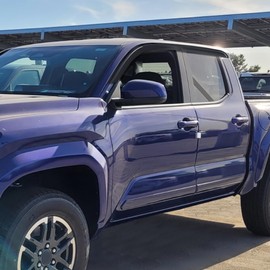 Visors Rain Guards Window Wind Deflector Fit for Toyota Tacoma 2024 2025 SR SR5 TRD Sport Off-Road Limited Trailhunter Double Cab Side Window Wind Deflectors & Visors 4PCS Tape-On Rain Guards