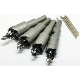 Trend baby Strong Carbide Stainless Steel Hole Saw, Set of 4 (φ 0.6, 0.7, 0.7, 0.8, 0.9 inches (16, 18, 20, 22 mm), Thickness 0.02 - 0.14 inches (0.5 - 3.5 mm)