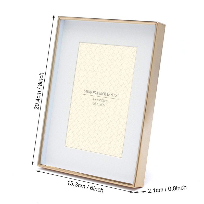 MIMOSA MOMENTS 6x8 Metal Picture Frame with Mat for 4x6