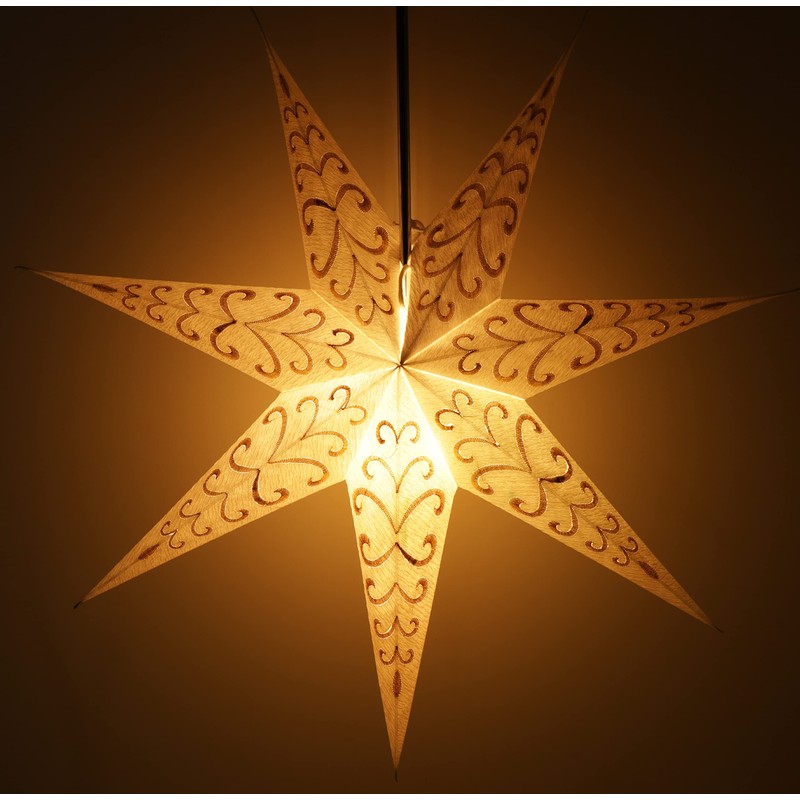 GURU SHOP Foldable Advent Luminous Paper Star, Christmas Star 60