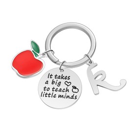 Teacher Appreciation Gifts for Women, Teacher Keychain Teacher Gifts for Women Teacher Gifts from Student., Silver, Medium