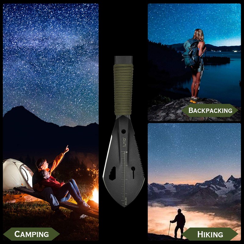 iunio Hiking Trowel, Camping, Backpacking, Portable Shovel, Multitool, Ultralight Camp