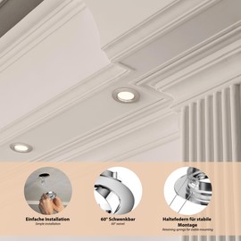 ledscom.de Circ Ceiling Mounting Frame Aluminium Pivoting Chrome (LED/Halogen/MR16/50 mm) with GU5.3 Socket Pack of 6