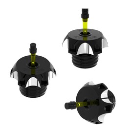 Black CNC-Cut Anti-Leak Gas Fuel Tank Cap Cover with Breather Hose Fits for Harley Davidson Softail Dyna Sportster Touring (Black)