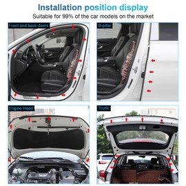 BOAOSI 32.8Ft Car Door Seal Strip Universal Car Door Weather Stripping Double Layer Rubber Seal Strip Self Adhesive Auto Door Soundproofing Weatherstrip for Car Door Hood Tailgate