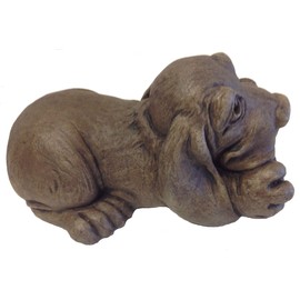 Massarelli's 'Life is Good' Basset Hound Puppy Dog Solid Cast Stone Garden Statue - Great Gift Idea - Durable, Lifelike Sculpture for Home and Yard - Fun Exterior and Interior Art
