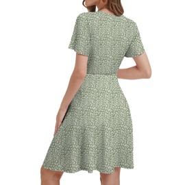 Summer Dresses for Women 2025 Spring Break Essentials Floral Sundresses Maxi Beach Vacation Clothes Fashion Casual Outfit Plus Size Green Speckled Medium