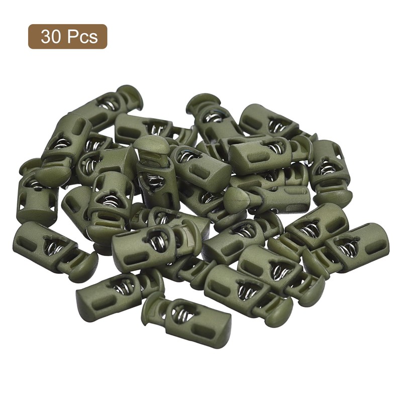 sourcing map 30Pcs Plastic Cord Lock Draw String Single Hole