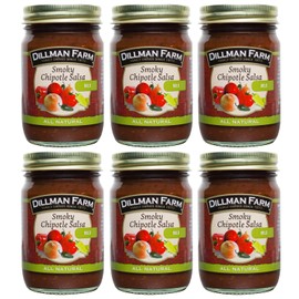 Dillman Farm All Natural Mild Smoky Chipotle Salsa - Gluten-Free, Non-GMO, Vegan, Kosher, Eco-Friendly, Preservative Free, Corn Syrup Free - Made in USA, 13oz (Pack of 6)