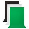 Julius Studio 10 x 20 ft. (W x H) White, Black, Green Backdrop Background Screen Bundle, High Density Premium A+ Grade>150GSM Synthetic Fabric Professional, Wrinkle Resistant, True Chromakey, JSAG845