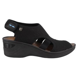 Bzees Women's Dream Sandal, Black Mesh, 9 M US
