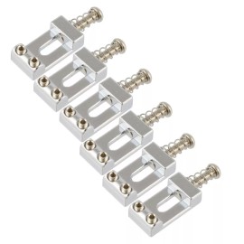 Allparrts NEW (6) CHROME 70s Style Bridge Saddles for Vintage Fender Stratocaster/S