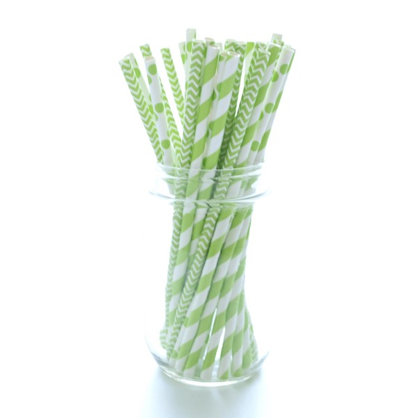 St. Patrick’s Day Straws, Green Drinking Straws, Saint Pattys Day Leprechaun Party Supplies Straws (25 Pack) - March Irish Clover Green Straws