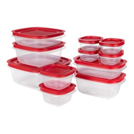 Rubbermaid EasyStore Rectangle and Square Containers, 22-Piece Set, Food Storage Containers with Lids