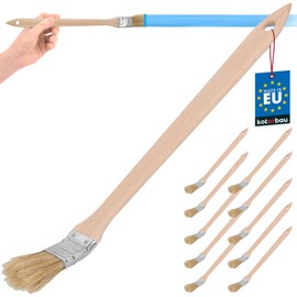 KOTARBAU® Set of 10 Radiator Brushes 25 mm Angle Paint Brush Varnish Brush Painting Brush Wooden Brush for Hard to Access Areas