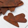 Pack of 50 Rusty Tin Folk Heart Cutouts - Rusted