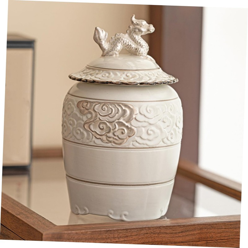 KICHOUSE Matcha Container Tea Bag Storage Ceramic Tea Canister for