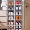 VaNaenic Foldable Shoe Rack,No Assembly Stackable Shoe Storage Box with