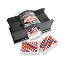 Wowlela Manual Card Shuffler for 1-2 Decks, Card Shuffler with Card Holders, Easy Hand Crank System, Casino Card Shuffler, Manual Shuffler for Blackjack/Poker/Texas Hold Em, Black