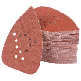 PMIQSA Pack of 90 80 Grit Triangle Sandpaper Delta Sanders 135 x 93 mm Mouse Sandpaper Velcro Sanding Triangles for Woodworking Metal Polishing Sanding