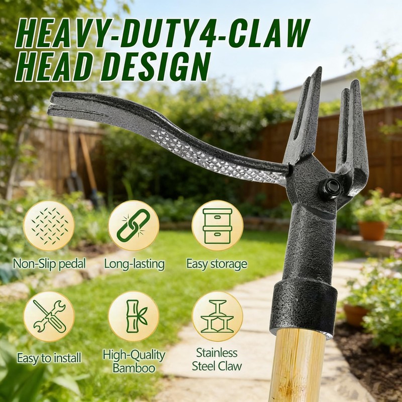 BellaJoyz Weed Puller Tool, Stand Up Heavy Duty Weed Remover