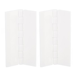 QUARKZMAN Pack of 2 Acrylic Hinges, 3 x 1.77 Inch Hardware, Foldable Hinges, Thick Piano Hinges for Suitcase, Box, Craft, White