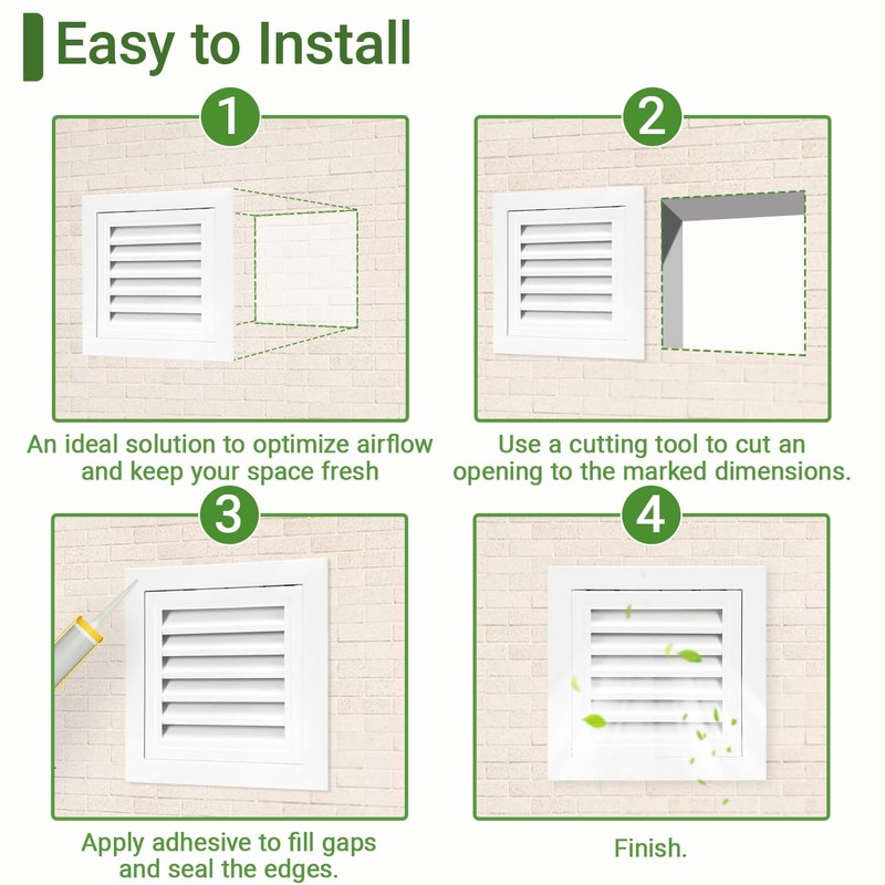 Aukivon 2 Pack 12''x12'' Aluminum Gable Vent with Replaceable Screen,