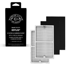 Idylis Bundle 2 Type C HEPA Air Purifier Filter Fits Idylis C, IAF-H-100C, 2 Idylis C Carbon Filter Fits Idylis C IAP-10-200, IAP-10-280 Motor City Home Products Brand Replacement