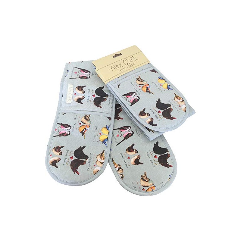 ALEX CLARK BEAUTIFUL BIRDS OVEN GLOVES - 100% Cotton -