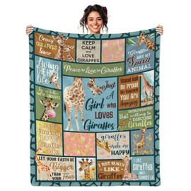 Giraffe Gifts for Women and Girls, Giraffe Print Blanket 50 X 60 Inch, Giraffes Lover Gift for Girls, Women, Just A Girl Who Loves Giraffes