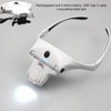 Rechargeable Headband Magnifier Hands Free Head Magnifying Glasses with 4