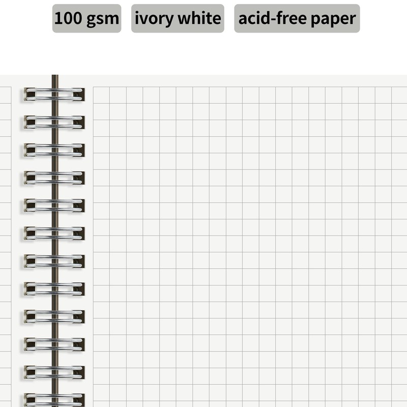 HULYTRAAT Large Graph Ruled Wirebound Spiral Notebook, 8.5 x 11