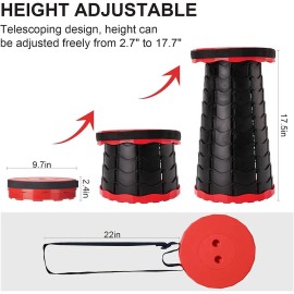 Unbranded Outdoor Retractable Stool Portable Lounge Folding Chair Camping Chairs Red