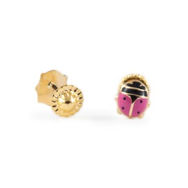 Women's and Children's Ladybird Stud Earrings 9 Carat (375) Yellow Gold, Yellow Gold, No Gemstone