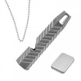 Titanium Whistle EDC Emergency Whistle Safety Whistle Outdoor Whistle Survival Warning Whistle up to 120 dB with Keyring and Iron Box for Hiking Hunting Camping Fishing Adventure