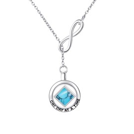 YAFEINI Sobriety Gift 925 Sterling Silver Narcotics Anonymous Necklace NA Recovery Symbol Sobriety narcotics Anonymous Jewerly Gifts for Women (NA necklace)
