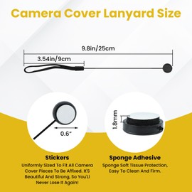UBANU 5 Pcs Camera Lens Cap Keeper, Elastic Lens Cover Leash, Lens Cap Holder for Ca-Non、Ni-kon、So-ny、Fu-jifilm、O-lympus、Pa-nasonic & Others SLR DSRL Mirrorless Lenses