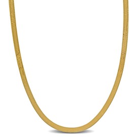 Women's Herringbone Chain Necklace - Italian 925 sterling silver bracelets for Women - cadenas de plata para mujer 925 italianas - 3.3mm - Unisex Design - 925 Sterling Silver, Yellow Gold Plated - Classic Link necklace (Herringbone style - Yellow Gold Pl