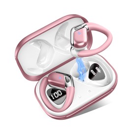 Wireless Earbuds, Bluetooth 5.4 Headphones Sport, Deep Bass Stereo Running Earphones Wireless Bluetooth, Noise Cancelling Mic, 50H Playtime, IP7 Waterproof Ear buds for Sport/Gym, Dual LED Display