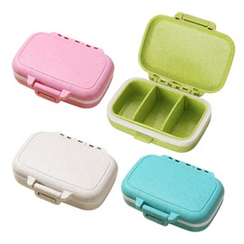 4-Piece Mini Pill Box, Portable Pill Box, Sealed Moisture-proof Pill Box, Pill Box with Multiple Compartments, Travel Pill Box