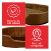 Cama Para Perro Mediana Afelpada Resistente Cómoda Suave Color Café