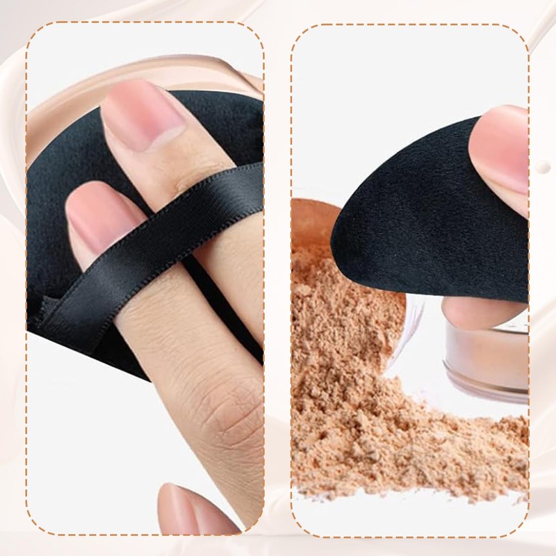 4pcs Triangle Powder Puffs,Soft Reusable Triangle Sponges with Strap for