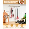 Spaghetti Spoon and Pasta Tong with Teeth and Drain Holes,