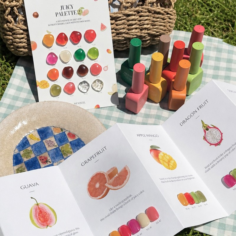 classic nail Nekogel Juicy Palette 2 Fruit Nail Glitter Syrup