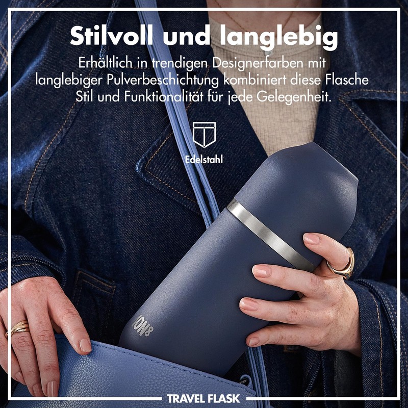 ION8 Vacuum Insulated ThermoShield Bottle for Hot or Cold Drinks,