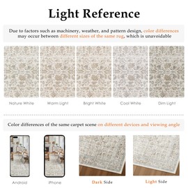 PureCozy Taupe Area Rug 5x7 Machine Washable Vintage Living Room Distressed Non Slip Carpet Traditional Indoor Bedroom Retro Floral Accent Throw Large Rug for Office Kitchen Bathroom Dining Room