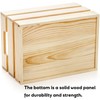 Youeon Set of 3 Rustic Wooden Nesting Crates with Handles,