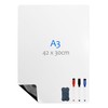 QWORK® A3 Magnetic Whiteboard for Fridge, Flexible Memo Board for