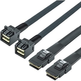 ipolex Mini SAS HD SFF-8643 to Mini SAS SFF-81000 Internal Cable 1m Foldable Flexible 2 Pack