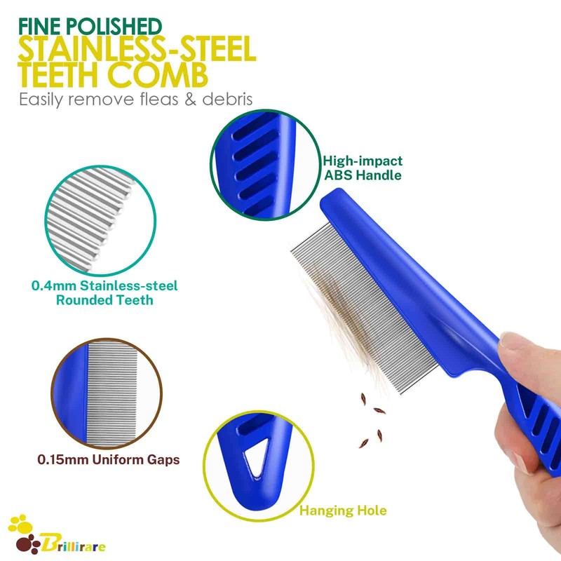 Brillirare 6 Pack Dog Grooming Comb, Pet Flea Lice Stainless